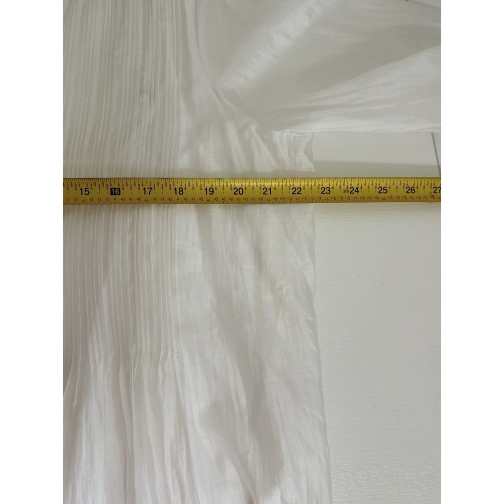 NWT Banana Republic Pleated Organza Midi Dress XL White Tencel Pintuck Romantic - Picture 9 of 16